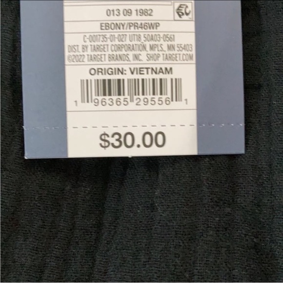 NWT Belted Balloon Sleeve Minimalist Boho Midi Dress 100% Cotton - Picture 2 of 4